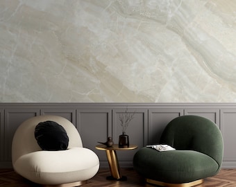 Papel pintado con textura de mármol pastel: Mural de pared beige autoadhesivo