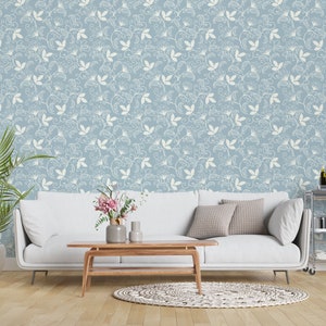Floral Wallpaper Peel and Stick - Canvas Flower Wallpaper - Decorative red Flower Wall Mural - PVC Free Self Adhesive Wallpaper