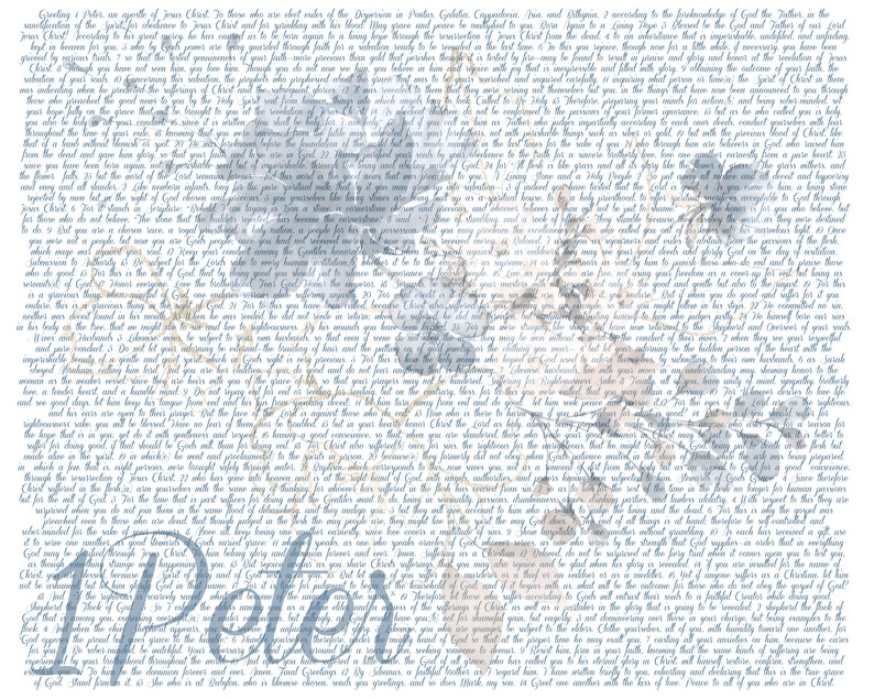 1 Peter Art Print DIGITAL DOWNLOAD the Entire Book of 1 Peter, ESV ...