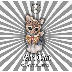 Mr. Cat Coverminder / / Diamond Painting Canvas / Magnete natalizio per frigorifero / accessori / Doppio magnete / MadWoodTurning EU