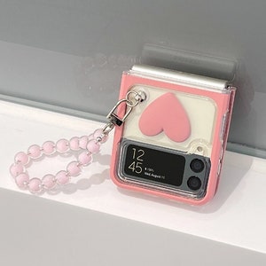 3D Heart With Colorful Bracelet Cute Phone Cases For Galaxy Z Flip 3 5G