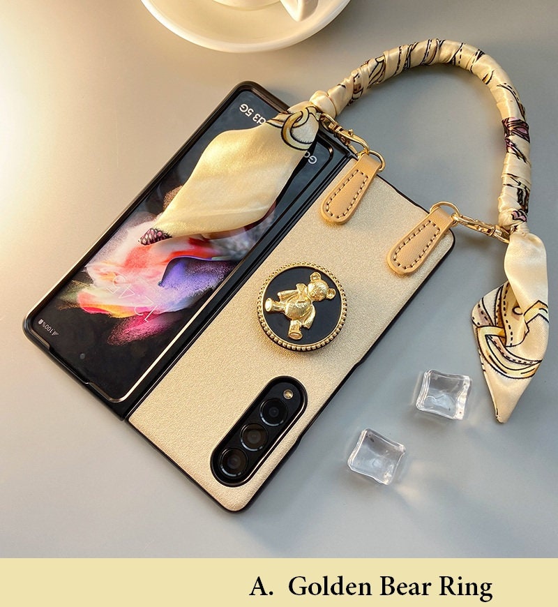 Cute Brown Grey Bear Samsung Phone Case for Samsung Galaxy Z Fold