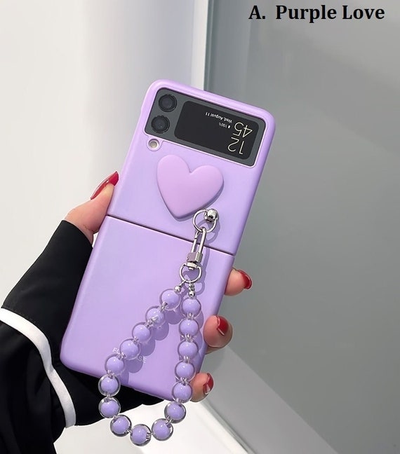 Korean Elegant Purple Lovers Heart Phone Case for Samsung -  Israel