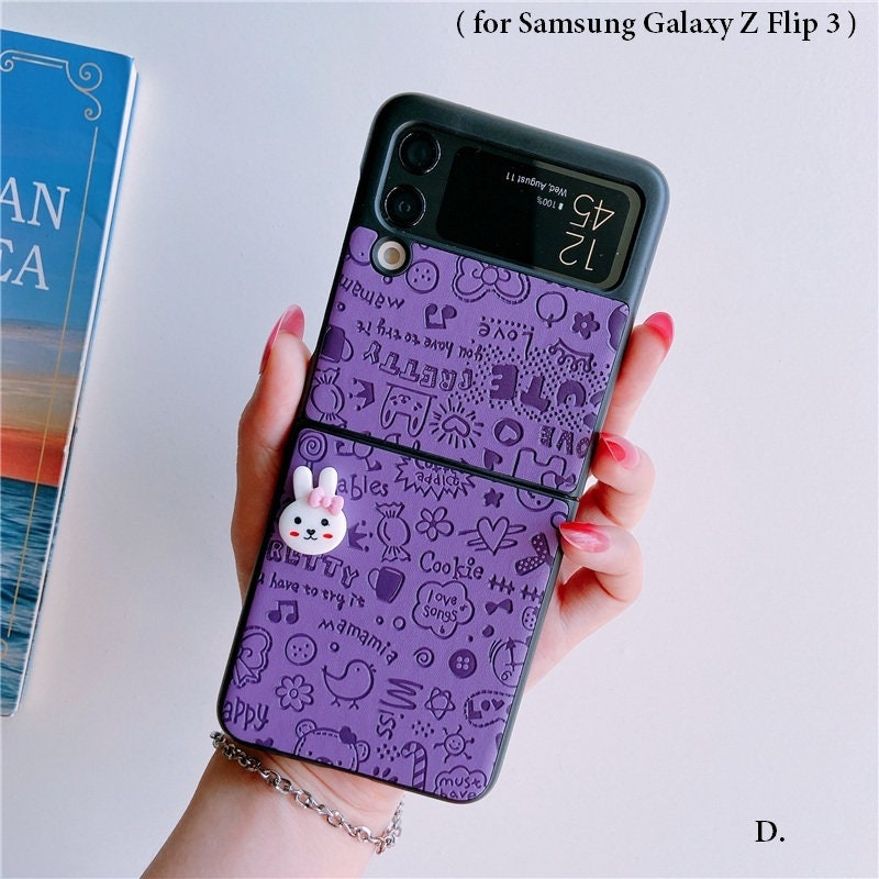 Korean Leather Samsung Case For Samsung Galaxy Z Flip 5g And Etsy
