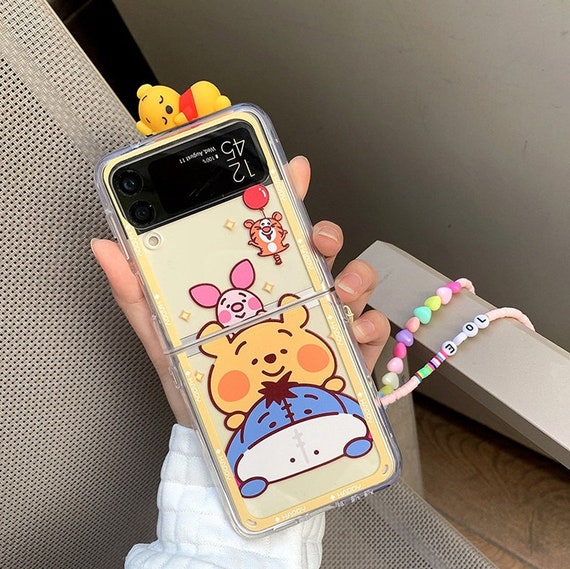 Cute Cartoon Bear Pendant Phone Case For Samsung Galaxy Z Flip 3