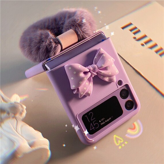 Korean Purple Ribbon Samsung Phone Case For Samsung Galaxy Z Etsy Sweden