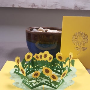 Sunflowers Pop Up Card, Get well Greeting Card, Summer Card, 3D Popup Greeting Card, Birthday Card, Spring Card