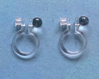 Invisible Clip on earring converters, change studs to comfortable clip earrings, DIY, small base pad for glue, hypoallergenic, uk seller F2