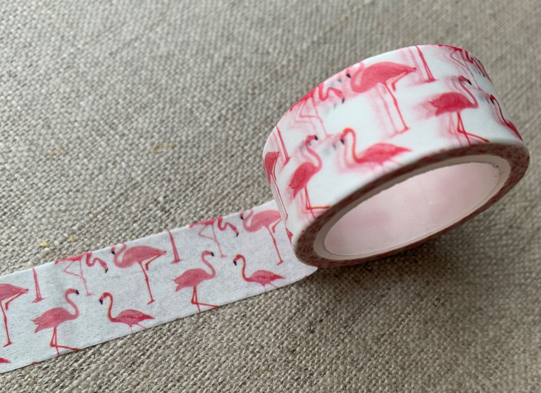 Pink Flamingo Washi Tape Scrapbook Tape UK Seller W1 Etsy