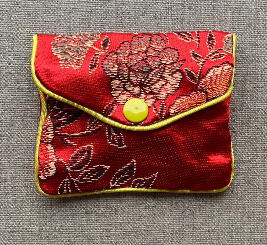 12 Fancy Silk Chinese Jewelry Purse Pouches - Zipper Bags - 7x8cm / 8x10cm Gift