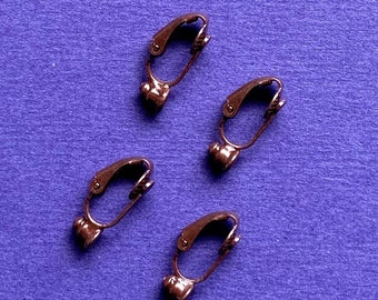Clip on Earring Converter, adapt stud earrings to clips, Reusable, DIY clip on earrings, Antique Copper Tone,  Uk Seller F13