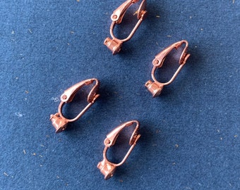 Clip on Earring Converter, Nickel Free, DIY clip on earrings for women or men, adapt stud earrings to clips, Rose Gold tone  Uk Seller F10