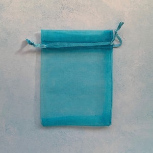 20 Sky Blue Organza bags, Gift Bags, 11.5 cm x 8.5cm, UK Seller, OR14