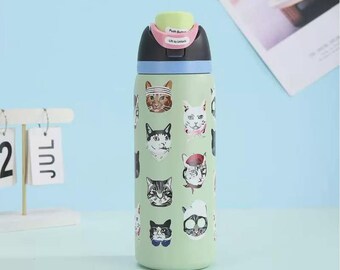 Garrafa de água Snoopy de 946 ml (32 oz), copo térmico de viagem em aço inoxidável à prova de vazamentos