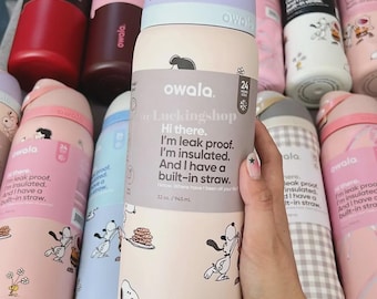 Owala Water Bottle 32oz Snoopy Design, Stainless Steel Travel Tumbler