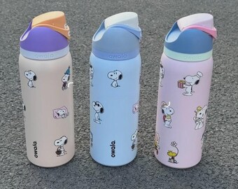 Peanuts Cartoon Water Bottle, 32oz Insulated Stainless Steel Tumbler For Daily Hydration