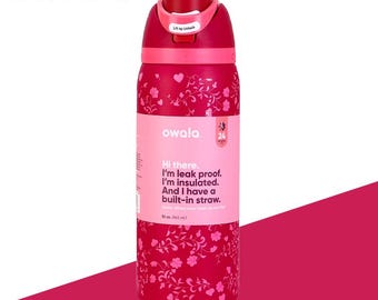 Garrafa de água Peanuts Owala de 946 ml (32 oz), garrafa de aço inoxidável à prova de vazamentos