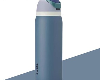 Garrafa de água azul Snoopy de 946 ml (32 oz), garrafa de aço inoxidável à prova de vazamentos