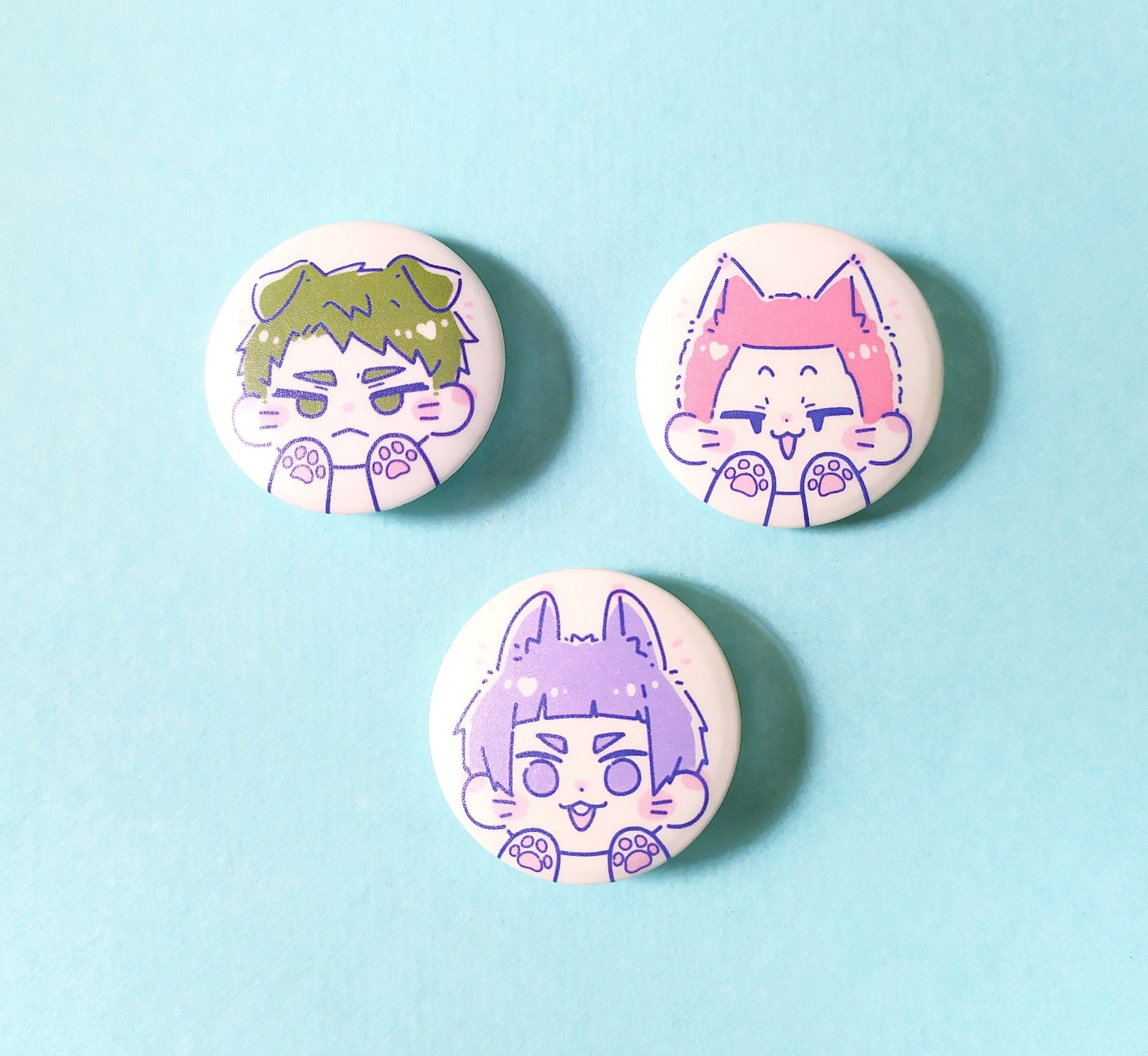 Haikyuu Ushijima Tendou Goshiki Animal Badges / Button Pin