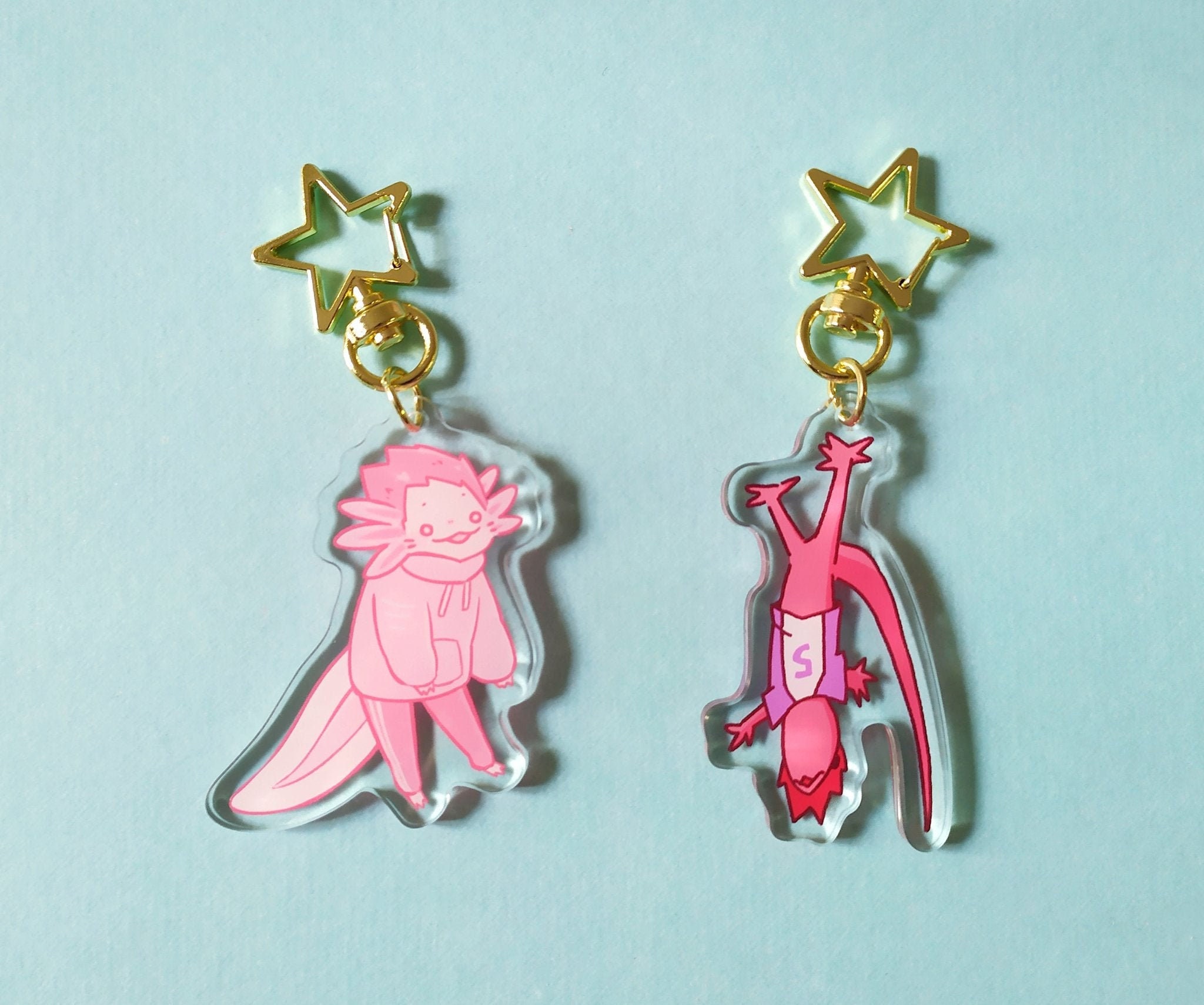 Haikyuu Tendou Satori Lizard and Axolotl Acrylic Keychain / Charm