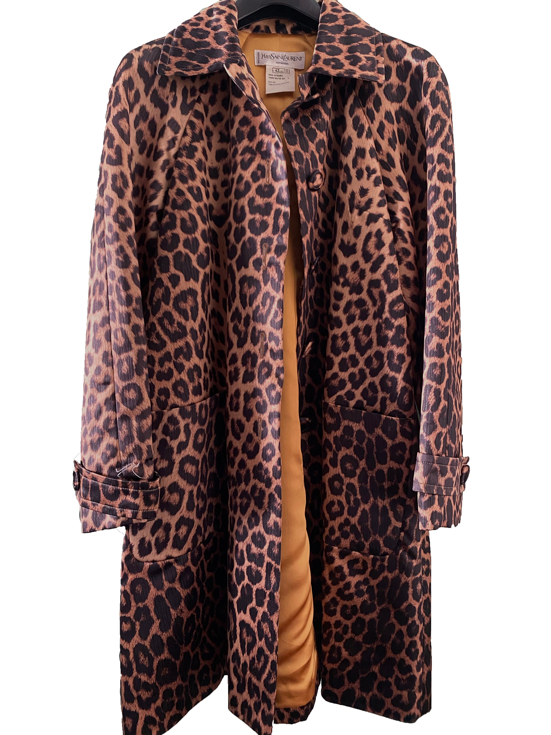 Yves Saint Laurent VIntage Leopard Coat Etsy