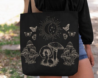 Mushroom Tote Bag Mushroom Bag Plant Tote Bag Cottagecore Tote Bag Goblincore Tote Bag Esthetische Cute Tote Bag Trendy Tote Bag