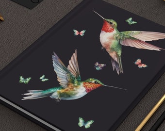 Hummingbird Notebook Aesthetic Notebook Gift Hummingbird Stationary Journal Watercolor Birds And Butterflies