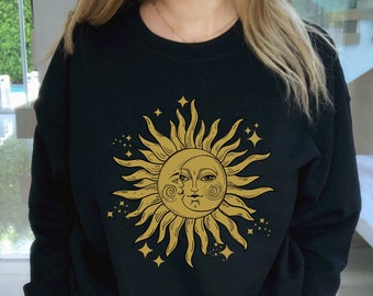 Moon Sweatshirt Trendy Sweatshirt Trendy Crewneck Oversized Sweatshirt Indie Clothing Crew Neck Sweatshirt Y2K Shirt Popular Right Now