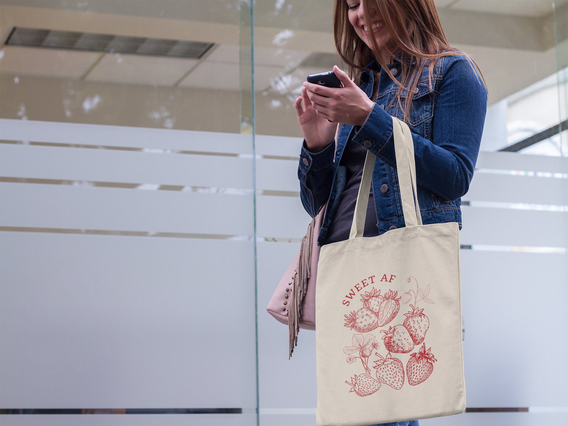 Strawberry Canvas Tote Bag, Grocery Tote Bag, Sweet AF, Cute Tote Bags  Aesthetic, Reusable Bag, Aesthetic Tote Bag Canvas, Beach Bag -  Norway