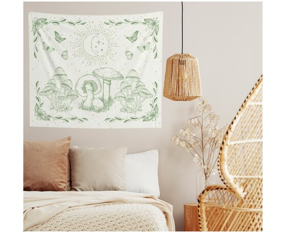 Cottagecore Tapestry Goblincore Indie Room Decor Moon Tapestry Sun Tapestry Trippy Tapestry Aesthetic Mushroom Tapestry Small Tapestry Etsy UK