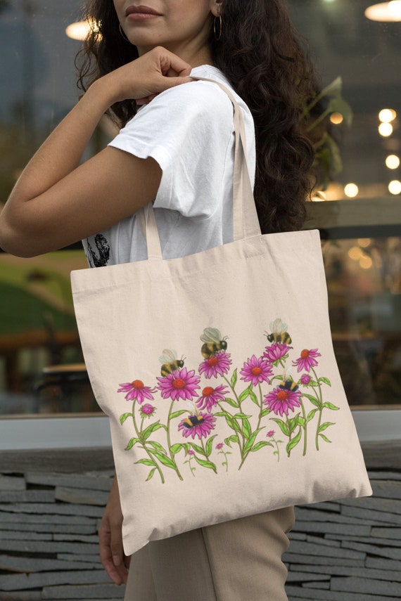 Floral Tote Bag Flower Tote Bag Aesthetic Cloth Bag Bag -  Israel