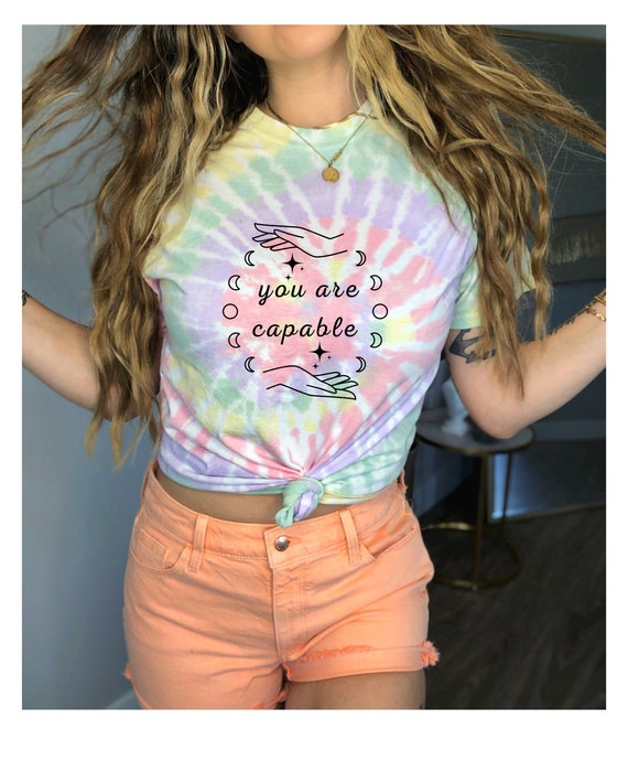 Indie kleding Tye Dye Shirt populair op dit moment geestelijke gezondheid shirt heksachtige kleding maan shirt indie kleding stropdas kleurstof trending nu Etsy Nederland