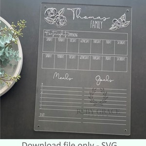 Customizable Family Command Center Planner/Calendar (weekly, including the upcoming week) - SVG designed for Glowforge or Laser