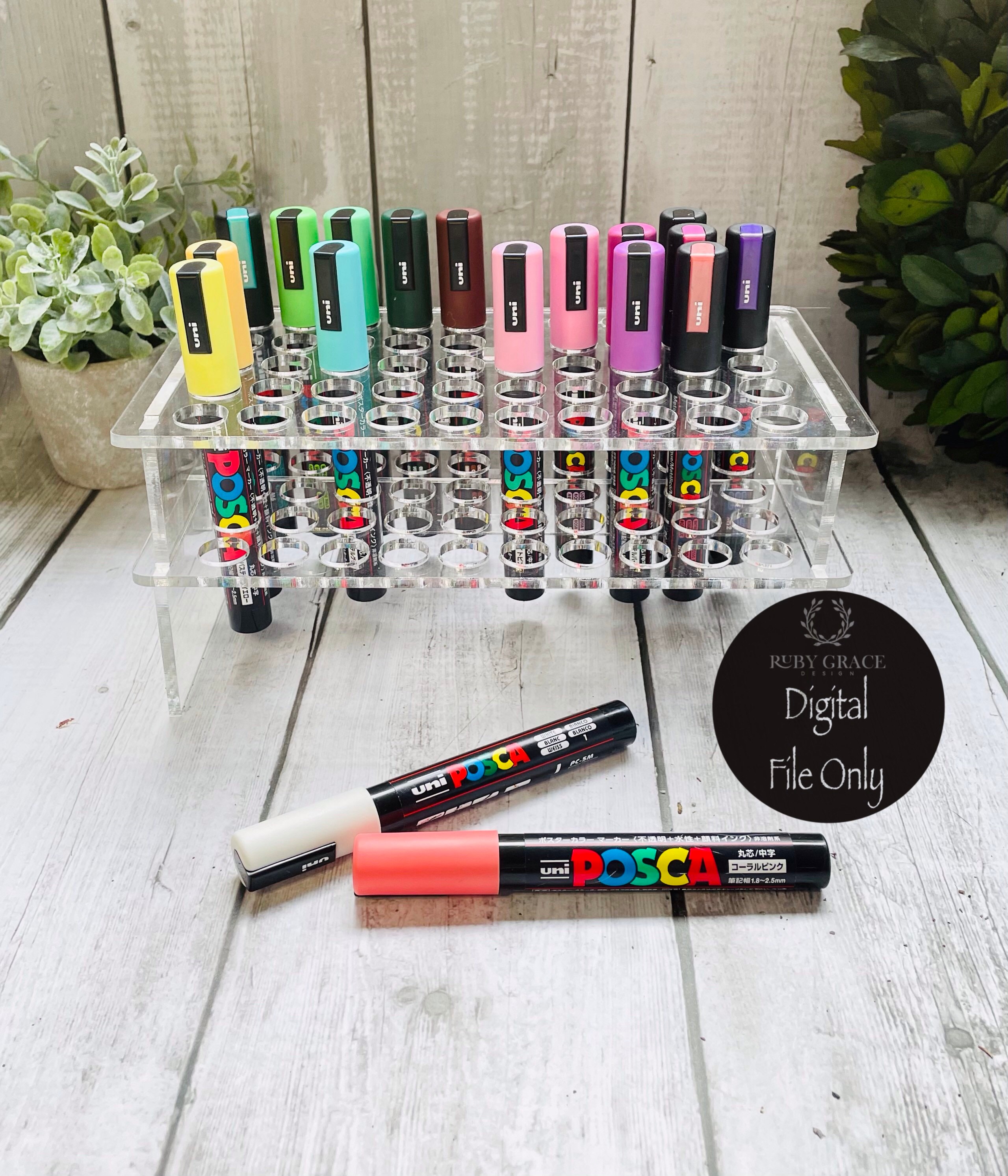 Posca Marker Pen Holder Stand 50 Marker Pens Digital File SVG for