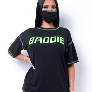 Baddie Two Piece Short Loungewear Set (Mask Included)
