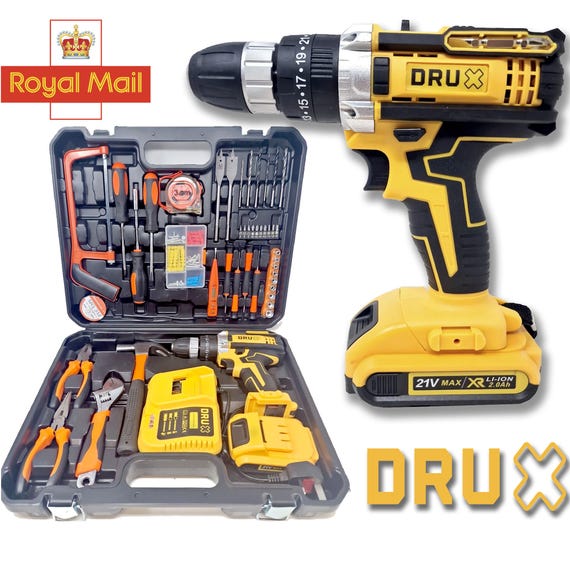 Drill Tool Set 118 Pcs 21v Cordless Drill Complete Home Hand Garage DIY Kit Box Etsy UK