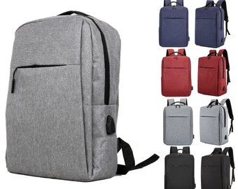 Laptop bag backpack rucksack case up to 15.6" USB charging port Anti Theft splash proof nylon school bag