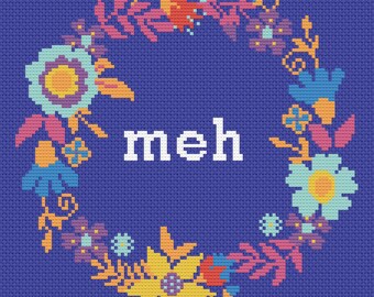 Meh Floral - Padrão de Ponto Cruz - PDF