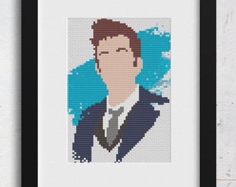 Padrão de Ponto Cruz do Décimo Quarto Doutor de Doctor Who em PDF | Download Instantâneo do Padrão em PDF | Presente para Geek