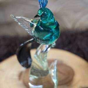 Vintage Formia Murano Blue Bird with Black Tail