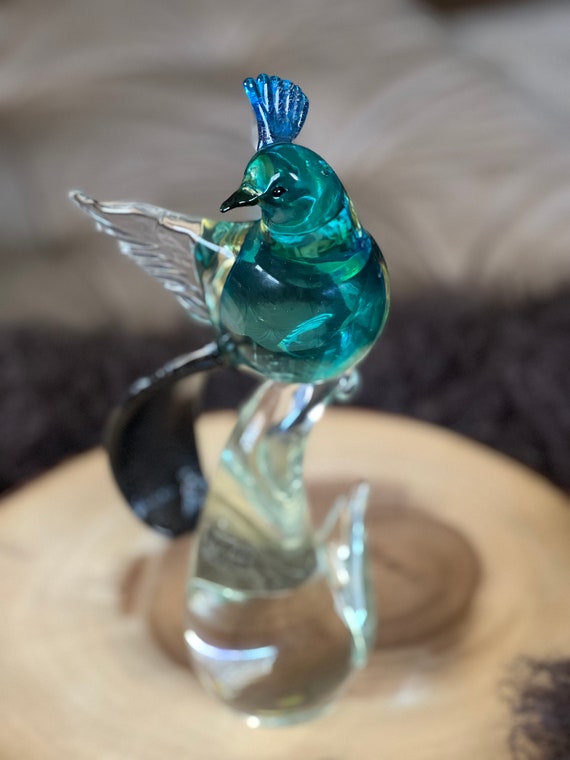 Vintage Formia Murano Blue Bird With Black Tail - Etsy
