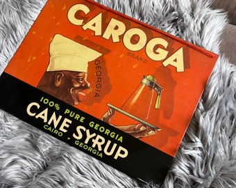 Vintage Caroga Cane Syrup Metal Sign - Etsy