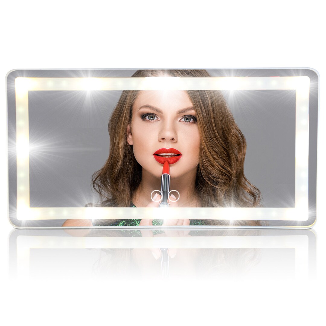 LED Car Vanity Mirror Visor Travel Makeup Mirror Dimmable, Touch Screen With 60 Lights Etsy