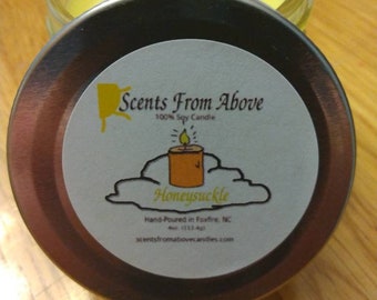 Honeysuckle Scented Soy Candle 4 oz