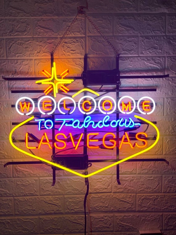 New Welcome to Las Vegas Casino Sign Light Advertisement Neon Man