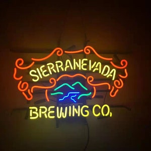 Insegna al neon in vero vetro Sierra Nevada Brewing Co. Man Cave Beer Bar Pub Neon Light Insegna al neon