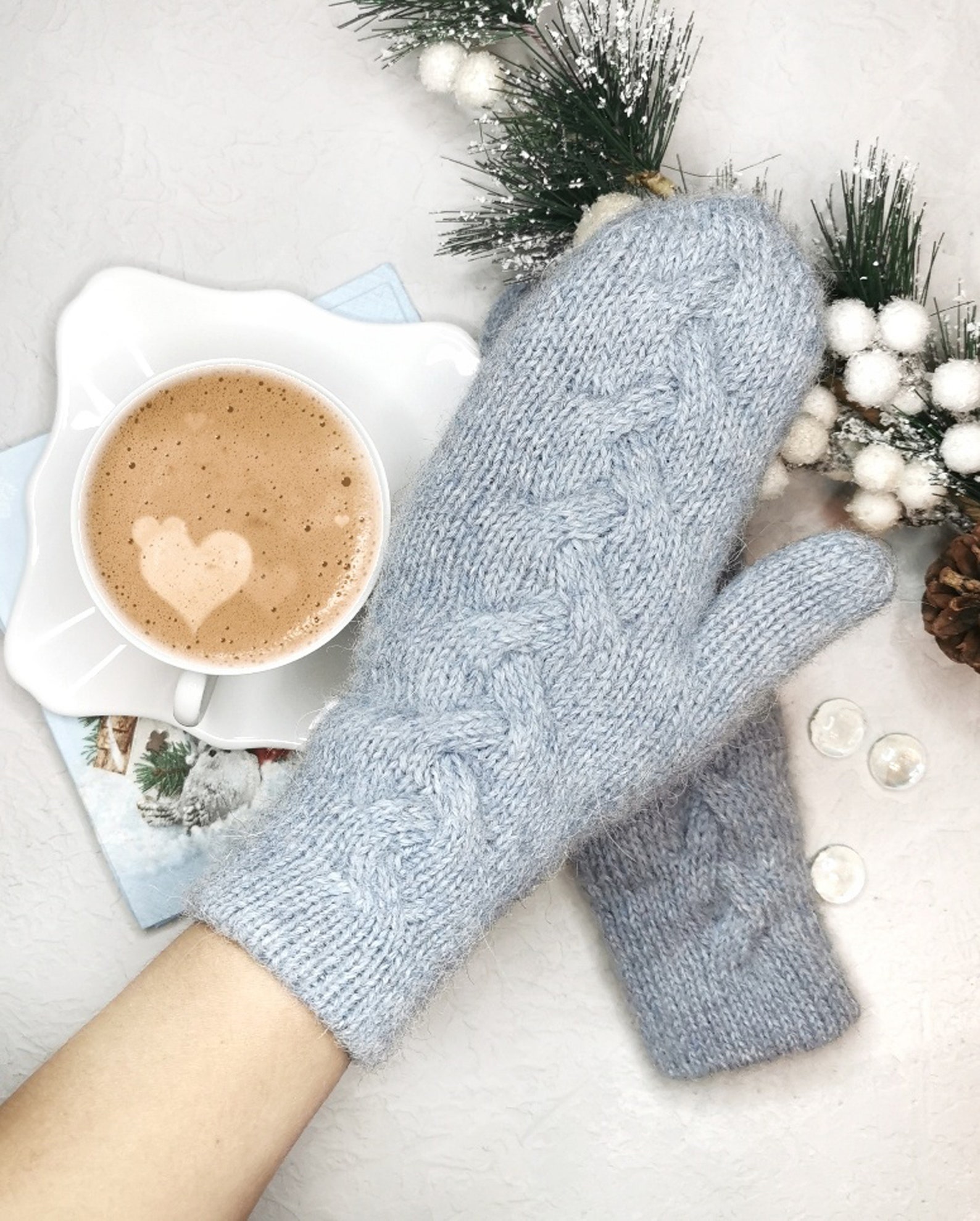 Double Layer Mittens Knitting Pattern Instant download in Etsy