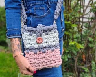 bolso pequeño de crochet, bolso de crochet, bolso bandolera, bolso de mano, bolso de hombro, bolso de crochet