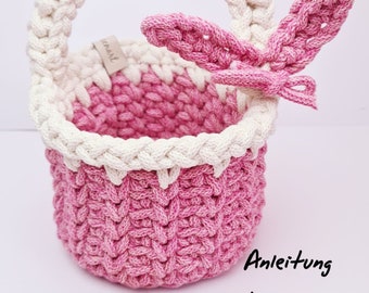 Crochet pattern Easter basket, Easter basket, basket with handle