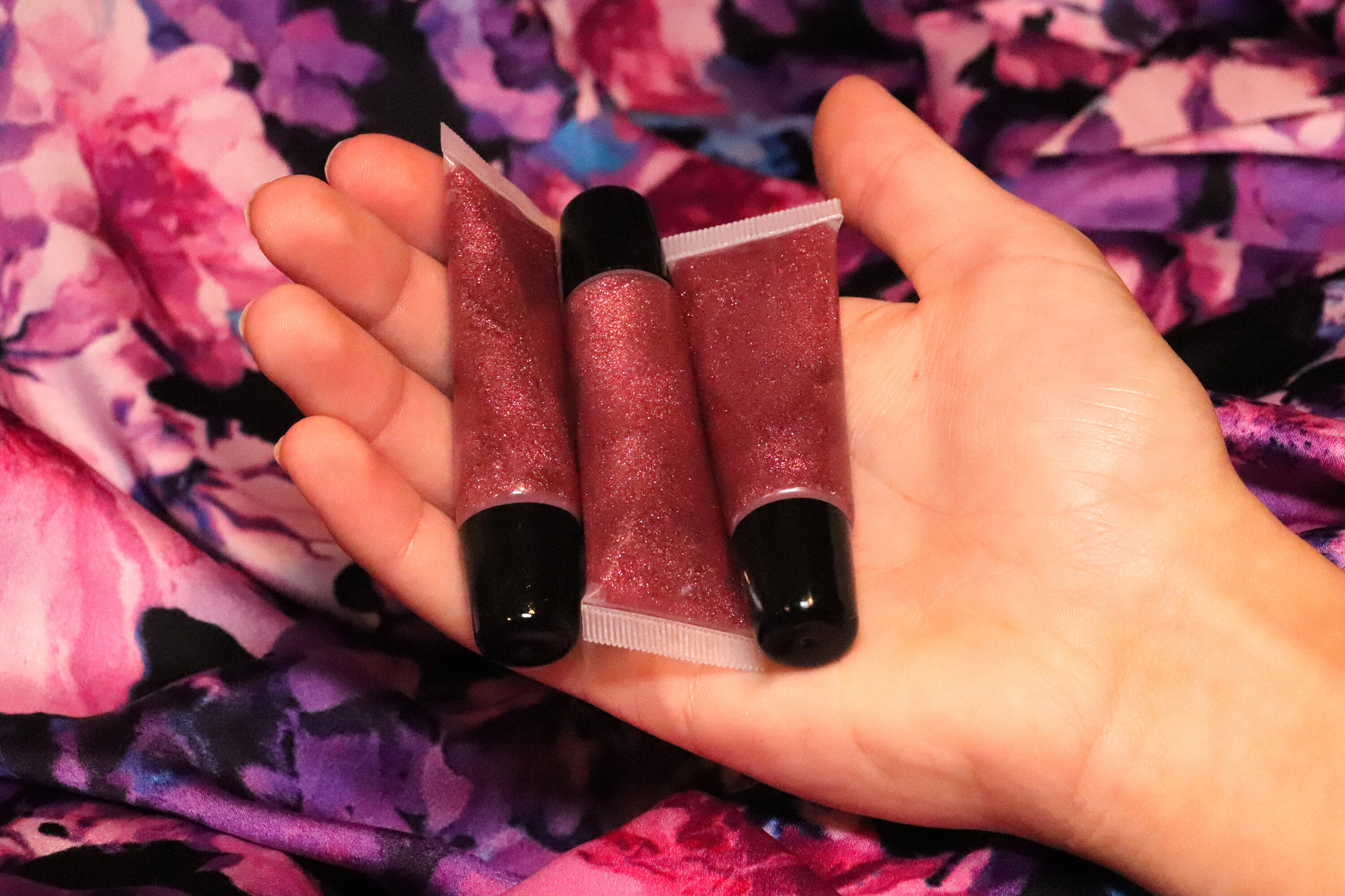 GlutenFree Petals Pink Glitter Lip Gloss Vegan Beauty Etsy